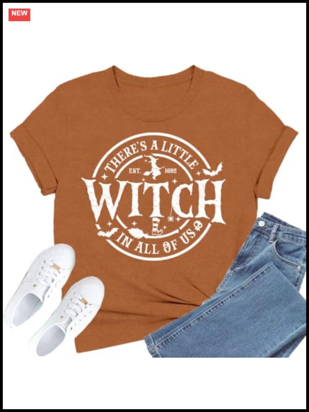Witch Halloween T-Shirt Women Soft Polyester Blend Crew Neck Relaxed Fit